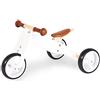 Pinolino Charlie Mini Triciclo da corsa in legno 4 vie convertibile a 6 vie regolabile in altezza per bambini da 1,5 anni (bianco/naturale)