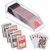 Relaxdays Distributore Carte da Gioco, Dispenser con 6 Mazzi, Dealing Shoe Black Jack, 10x10x29 cm, Trasparente Nero