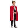 Boland 36100-Mantello da re deluxe, tunica lunga 90 cm, rosso-bianco-nero, pelliccia finta punteggiata, look ermellino, casa reale, sovrano, carnevale, festa in maschera, festa a tema costume, teatro