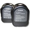 vhbw 2x Batteria sostituisce Dewalt DW9071, DE9074, DE9075, DE9501 3000mAh 12V