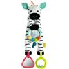 Fehn Bean Bag Zebra - Motorikspielzeug mit Perlenring für Kinderwagen, Kinderbett und Babyschale - Granulat Füllung zum Fühlen und Greifen - Spielzeug für Babys und Kinder ab 0+ Monaten