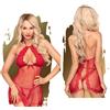 Babydoll con perizoma hot lingerie rossa trasparente erotica intimo sexy donna