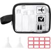 Diboniur Kit Viaggio Liquidi - Beauty Case da Viaggio, Set da viaggio per Aereo da 10 Pezzi, con 2 Imbuti Piccoli, Contenitori Viaggio Liquidi 100ml per Shampoo, Crema, Lozione