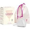 Lybera Coppetta Mestruale Made in Italy, Coppetta Mestruale Morbida, Sicura, in Silicone Medicale, Ecologica, per Igiene Intima, Comoda, Disponibile in 2 Taglie - Taglia 2, Trasparente