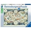 Ravensburger Puzzle 1500 pezzi, Mappa del Mondo di Animali Fantastici, (b5I)