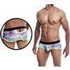 Boxer uomo a gamba corta mini mutanda intimo traforato slip aderente vita bassa