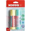 Kores - Colla Stick Colori Pastello, Adesivo a Forte Tenuta non Tossica e Sicura, Lavabile, Ideale per Scuola e Ufficio, Confezione da 2 x 40g in Colori Assortiti