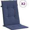 vidaXL AX 2 Cuscini Divano Pallet Ottomana Sedia Blu Schienale Alto 120x50x3cm + 378611