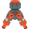 Amig - Connettore Doppio Tubo | 1 E 3/4 | Dimmerabile | Con Valvola a 2 Vie e 2 Interruttori Singoli | Plastica Abs e Gomma | Arancione e Grigio