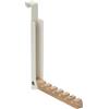 Relaxdays Appendiabiti Pieghevole da Porta, 6 Ganci per Grucce, Appendino per Porte Spesse 2 cm, Ferro e Legno, Crema