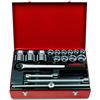 USAG 613 N 3/4 E U06133010 Assortimento in Cassetta di Lamiera con Bussole Esagonali (17 pezzi)
