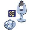 Godo d+ Plug anale grande con pietra a cuore dilatatore indossabile dildo BIG in metallo