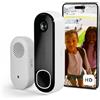 Arlo Essential 2 Videocitofono + Campanello Chime, HD, Telecamera WiFi Esterno Senza Fili, Campanello Senza Fili Da Esterno, Citofono Smart, Sensore Movimento, Sirena, Prova Inclusa Secure