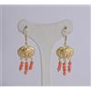 TAGLIAMONTE ORECCHINI ARGENTO 925 OVALI INCISI PALLINI CORALLO ROSA TGN 931