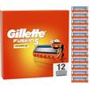 Gillette Fusion 5 Power LAMETTE DA BARBA, 12 RICAMBI da 5 Lame, Rasatura Scorrevole con Striscia Lubrificante, Fino a 1 MESE DI RASATURA con 1 Lametta