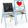 Ricokids Lavagna da gioco per bambini, lavagna bianca magnetica e lavagna da pittura per bambini, cavalletto in legno Ricokids (blu)