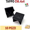 shopisnow TAPPO 4x4 TAPPI mm40x40 PUNTALE ALETTATO SOTTOPIEDE QUADRO PLASTICA COPRITESTA