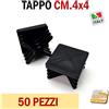 shopisnow TAPPO 4x4 TAPPI mm40x40 PUNTALE ALETTATO SOTTOPIEDE QUADRO PLASTICA COPRITESTA