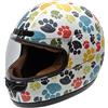 NZI Class Jr Graphics Casco da Moto, Impronte di Animali, 54