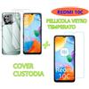 COVER CUSTODIA PELLICOLA VETRO TEMPERATO PER xiaomi redmi 10c