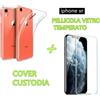 COVER CUSTODIA + PELLICOLA VETRO TEMPERATO PER APPLE IPHONE XR