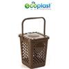 ECOPLAST Pattumiera raccolta differenziata ecoplus forata areata marrone 10 litri