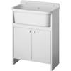 Negrari MOBILE LAVATOIO SALVASPAZIO IN PVC COLORE BIANCO 55X35 CM MOD. ADELE