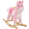 Happy Hop Cavallo a Dondolo in Peluche 65x32x58 cm Rosa Giocattolo Giochi Giostra vidaXL