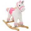 Happy Hop Cavallo a Dondolo in Peluche 65x32x58 cm Rosa Giocattolo Giochi Giostra vidaXL