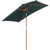 Outsunny Ombrellone da Giardino 2x1.5 m a 6 Stecche con Palo in Legno