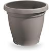 VECA SPA Vaso da Esterno Tondo in Plastica Verona Avana 25 cm Veca