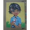 ornaghi Canovaccio mezzopunto mezzo punto SENZA FILI 40x50 BIMBO CON CAVALLO
