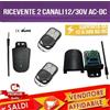 idorstore KIT RICEVENTE 2 CANALI 7A 12-30V AC / DC + 2 TELECOMANDI CANCELLI SERRANDE LUCI