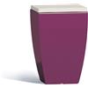Tekcnoplast POLTRONA SEDIA POUF RESINA DA GIARDINO MONOBLOCCO CON CONTENITORE VIOLA