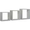 Sanitec SET 3 CUBI MENSOLE PARETE GRIGIO SCAFFALE SALOTTO SOGGIORNO CAMERA INCUBO