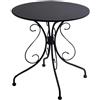 Vacchetti Tavolo Metallo Antracite diametro 70 cm ESTERNO VERANDA GIARDINO