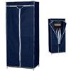 CASA COLLECTION Armadio Guardaroba Mobile da Campeggio in Tessuto TNT Blu 70 x 45 x 160 cm