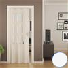 Forte PORTA A SOFFIETTO IN PVC BIANCA CON VETRO SATINATO MANIGLIA 90 88 214 RIDUCIBILE