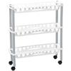PLASTMECCANICA Carrello Portaverdure salvaspazio con ruote still 3 piani Bianco