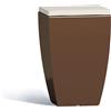 Tekcnoplast POLTRONA SEDIA POUF RESINA DA GIARDINO MONOBLOCCO CON CONTENITORE MARRONE