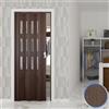 Forte PORTA PORTE SOFFIETTO PVC CON VETRINI VETRO SATINATO CON MANIGIA FINTO LEGNO