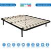 Comprarredo Rete matrimoniale 160x190 a doghe verticali telaio in metallo solido e 5 piedi