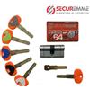 Securemme CILINDRO EUROPEO SECUREMME K64 EVO ALTA SICUREZZA 5 CHIAVI + CHIAVE CANTIERE