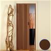 Forte PORTA A SOFFIETTO NOCE IN PVC EFFETTO LEGNO A SCOMPARSA PIEGHEVOLE MANIGLIA