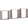 Sanitec SET 3 CUBI MENSOLE PARETE ROVERE GRIGIO SCURO SCAFFALE CAMERA INCUBO SLIM