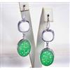 ORECCHINI IN ARGENTO 925 CON GIADA VERDE E AGATA BIANCA QUADRATA AGHT 0442