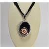 CIONDOLO IN ARGENTO 925 CON ONICE OVALE E CAMMEO IN CORNEOLA FIORE AGDV 0149