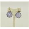 Delmaoro ORECCHINI ARGENTO 925 GIADA VIOLA E PERLE AKOYA 8 mm GANCIO -AGHT 0772-