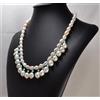 COLLANA IN ARGENTO 925 CON PERLE BIANCHE BAROCCHE E PASTA DI TURCHESE AGLN 0146