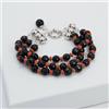 BRACCIALE IN ARGENTO 925 CON CORALLO ROSSO E ONICE MULTIFILO -AGRP 0127-